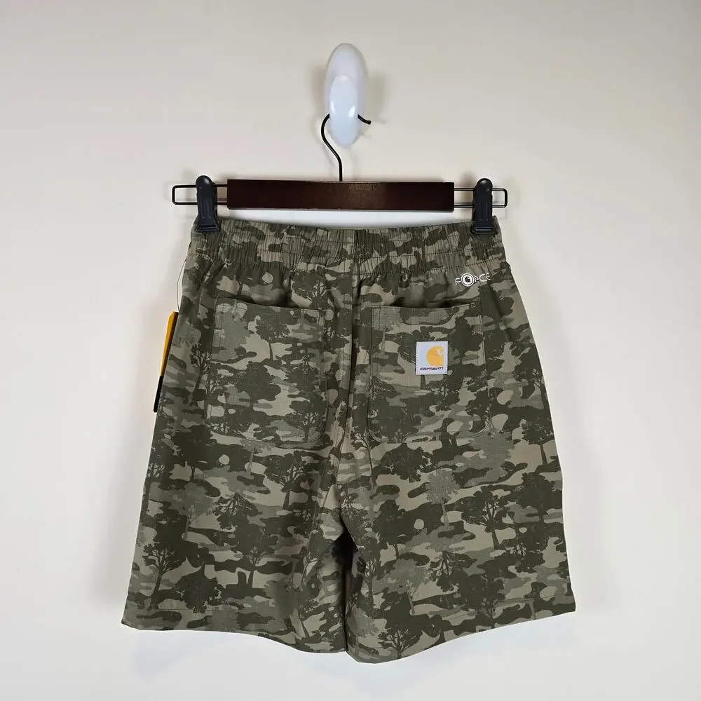 Carhartt Force Rugged Flex Camo Work Shorts Size S/8-10 Boys Stretch Ripstop